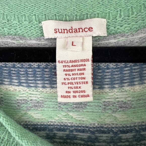 Sundance Lambs Wool Angora Blend Fair Isle Nordic Scandinavian Sweater Size L - Picture 2 of 4